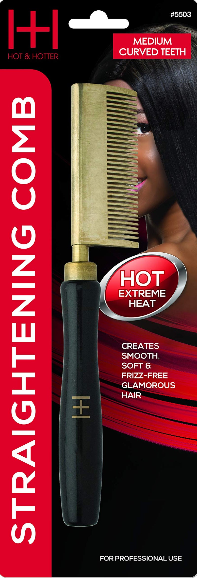 Annie Straightening Comb Med Teeth Curved