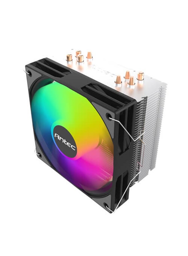 أنتيك مبرد معالج Ante.c A450 FRGB للألعاب - مروحة 120 مم بإضاءة FRGB، 4 أنابيب نحاسية بتقنية Direct Touch، مشتت حراري عالي الأداء، تبريد هوائي للمعالج، متوافق مع Intel وAMD، مناسب لتجميعات Gaming PC - Image 5
