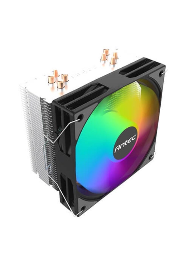 أنتيك مبرد معالج Ante.c A450 FRGB للألعاب - مروحة 120 مم بإضاءة FRGB، 4 أنابيب نحاسية بتقنية Direct Touch، مشتت حراري عالي الأداء، تبريد هوائي للمعالج، متوافق مع Intel وAMD، مناسب لتجميعات Gaming PC - Image 1