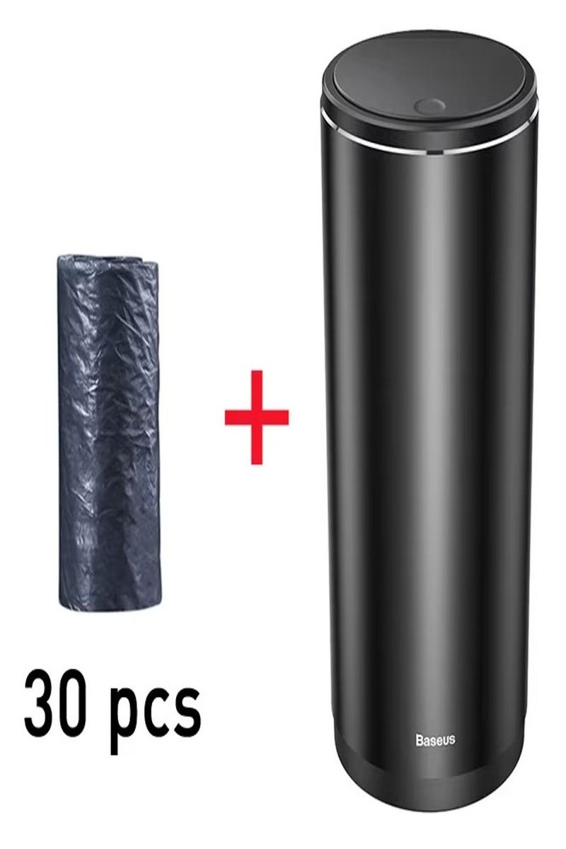 Baseus Compact Car Trash Can – Elegant Matte Finish, Premium Aluminum Alloy, Leak-Proof Inner Liner, One-Touch Spring-Loaded Lid, Fits Cup Holders & Door Pockets, Includes Free Trash Bags, Silent Smooth Closure – Versatile for Car, Home & Office  - Image 1