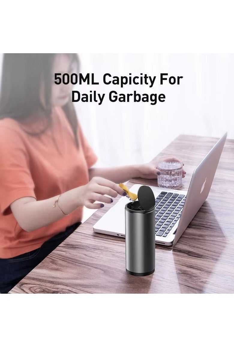 Baseus Compact Car Trash Can – Elegant Matte Finish, Premium Aluminum Alloy, Leak-Proof Inner Liner, One-Touch Spring-Loaded Lid, Fits Cup Holders & Door Pockets, Includes Free Trash Bags, Silent Smooth Closure – Versatile for Car, Home & Office  - Image 5