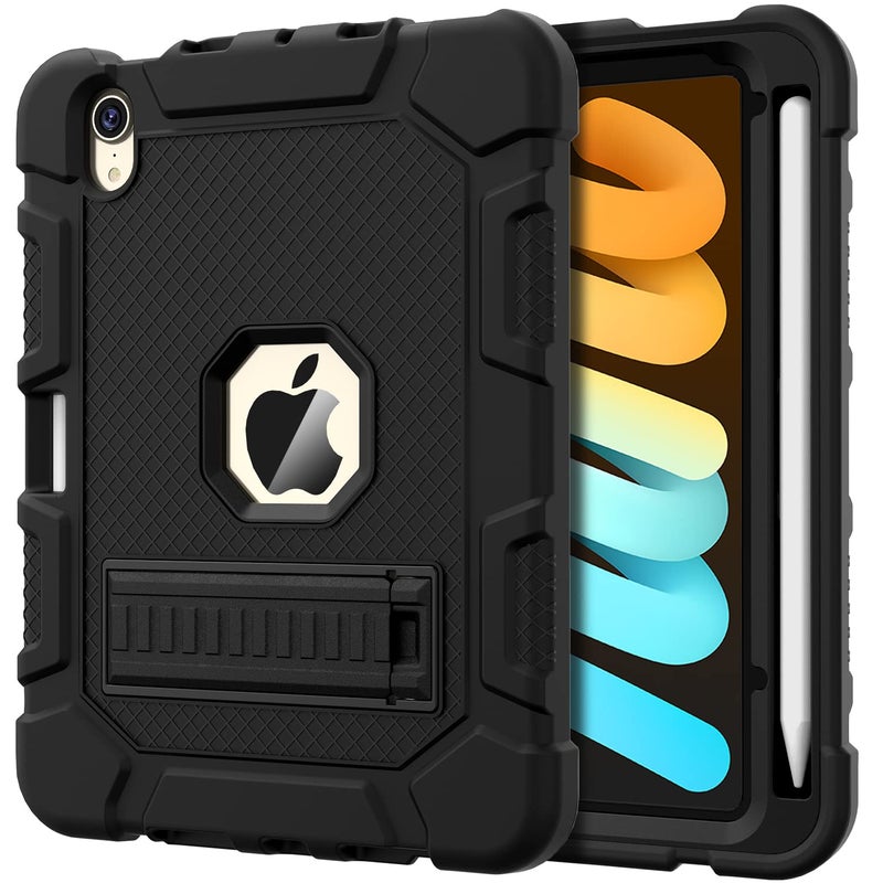 Azzsy Case for iPad mini 7 A17 Pro 2024 / iPad mini 6 2021 8.3 Inch, Heavy Duty Shockproof Rugged Protective Case for iPad mini 7th/6th Generation 8.3", Black - Image 1