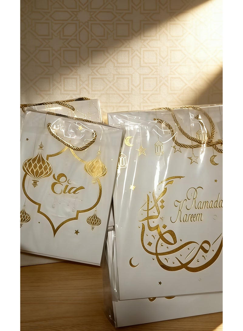 مجموعة حقيبة هدايا للتسوق، حقائب هدايا صغيرة بمقابض وحقائب بيع بالتجزئة بالجملة للأعمال الصغيرة والتسوق والبضائع وحقائب هدايا حفلات أعياد الميلاد وحفلات الزفاف - Image 4