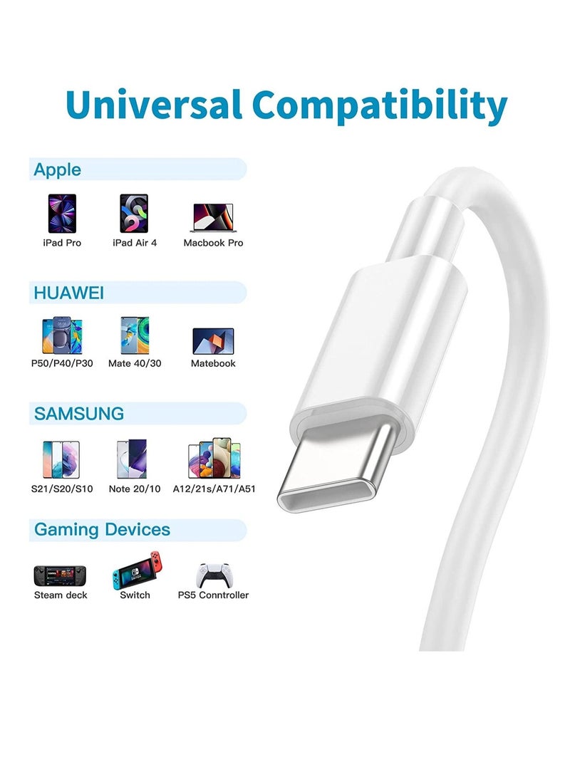 2Pack 2M USB C to USB C Apple Fast Charging Cable for MacBook Pro Air/2020/2019/2018/2017/2016/IPad Air 4/5/iPad Pro 12.9/11 - Image 2