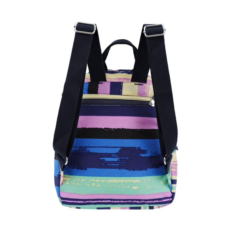 CAPRICE COLLECTION Unisex Medium Backpack – Multi Color Stripes, Water-Resistant Nylon, 15L, Adjustable Straps - Image 2