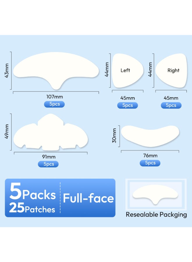 Breiboz Full Face Pimple Patches5 PackBig Hydrocolloid Acne PatchesSkin Care Zit Patches for Whole FaceNose Chin Forehead Cheeks wTea Tree Oil Salicylic Acid Cica Oil5 Pack25 Patches - Image 4