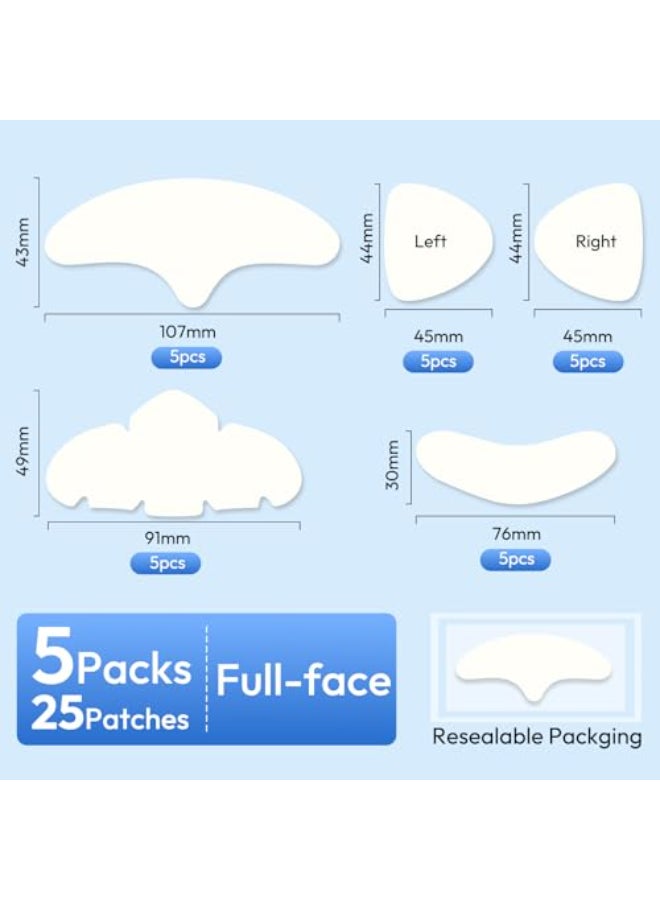Breiboz Full Face Pimple Patches5 PackBig Hydrocolloid Acne PatchesSkin Care Zit Patches for Whole FaceNose Chin Forehead Cheeks wTea Tree Oil Salicylic Acid Cica Oil5 Pack25 Patches - Image 3