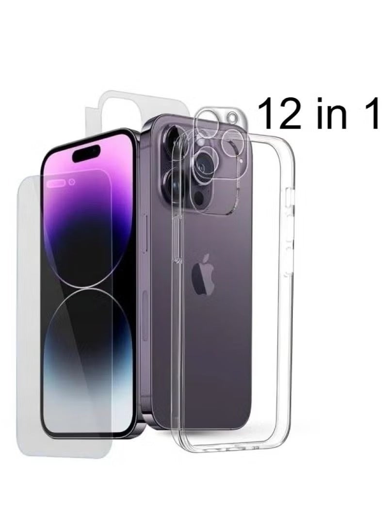 Bastec 12-in-1 Mobile Protection Package for iPhone 13 Pro – Full Body Case, Tempered Glass Screen Protector, Camera Lens Protector, Shockproof Slim Cover, Phone Accessories Kit - Image 1