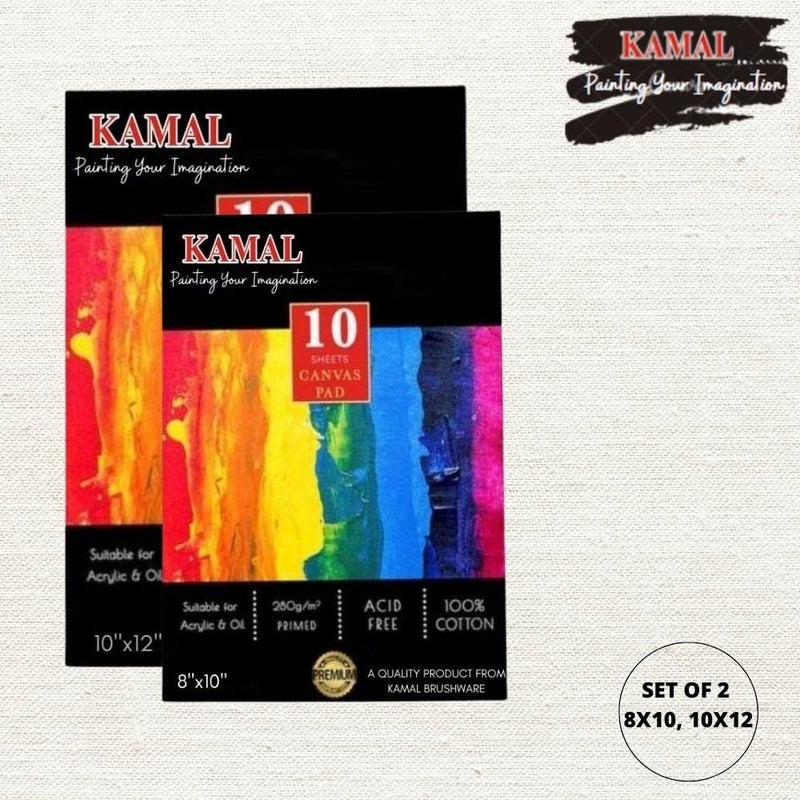 Kamal مجموعة KAMAL الفائقة من 8 قطع مع وسادة قماش قطنية 8X10، 10X12 بوصة مجموعة من 2 مع لوحة خشبية متوسطة - Image 3