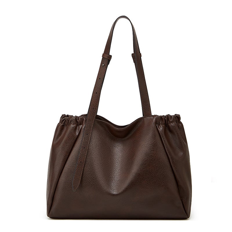 This Year'S New Large-Capacity Portable Women'S Bag Korean-Style Elegant Casual Tote Bag High-End Solid Color Simple Shoulder Bag - Image 3
