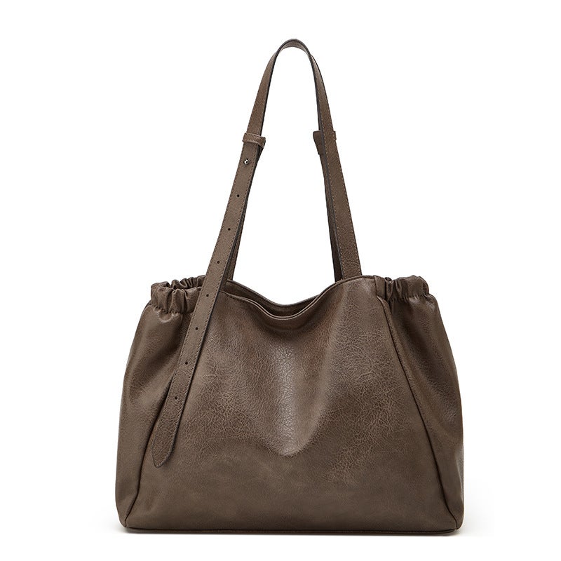 This Year'S New Large-Capacity Portable Women'S Bag Korean-Style Elegant Casual Tote Bag High-End Solid Color Simple Shoulder Bag - Image 2