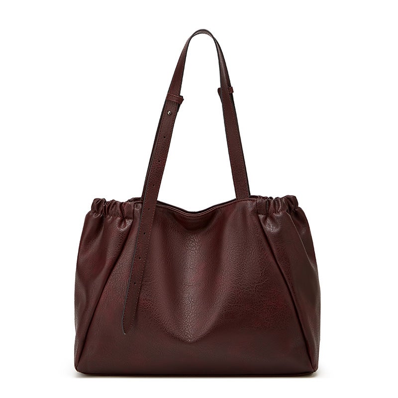 This Year'S New Large-Capacity Portable Women'S Bag Korean-Style Elegant Casual Tote Bag High-End Solid Color Simple Shoulder Bag - Image 4