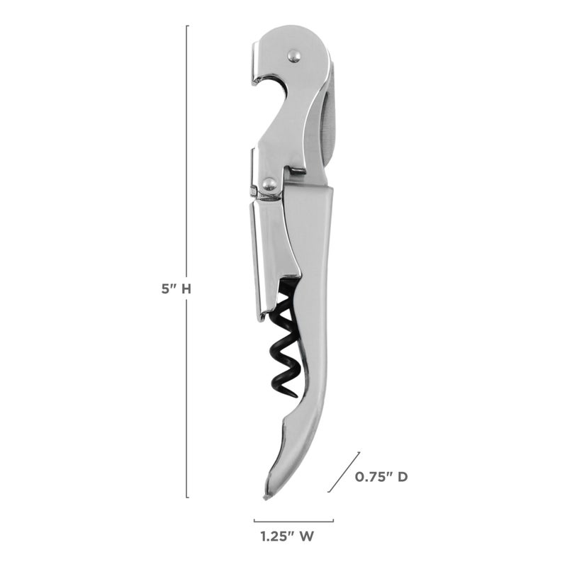 fashion mania 3PCS Wine Key Corkscrew - Stainless Steel Wine Opener with Foil Cutter, Double Hinged Cork Screw Wine Bottle opener, Professional Bar Accessories Wine Key for Servers, Bartenders