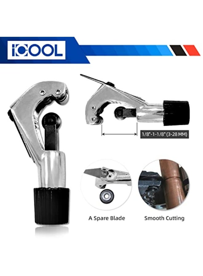 icooler ICOOL Tubing Bender Kit Hand Tool 1/4 to 7/8 Inch for Soft Copper Aluminum HVAC Refrigeration System Maintenance, with Tube Cutter - Image 5