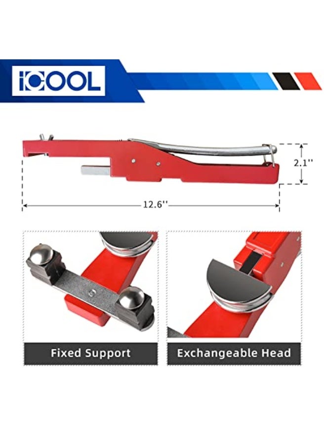 icooler ICOOL Tubing Bender Kit Hand Tool 1/4 to 7/8 Inch for Soft Copper Aluminum HVAC Refrigeration System Maintenance, with Tube Cutter - Image 2