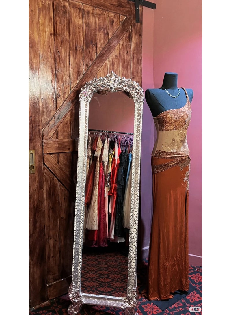 Full Length Mirror，Large Rectangular Floor Mirror，Full Length Decorative Standing Mirror，Freestanding bedroom dressing mirror，Suitable for bedroom, living room, clothing store（silver，JZ-8132) - Image 5