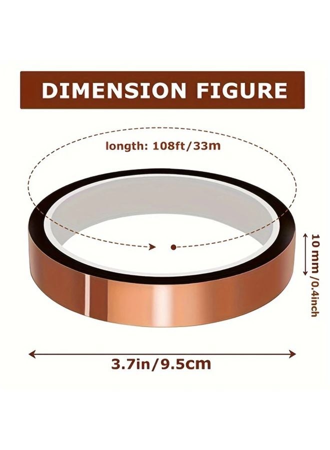 High Temperature Heat Resistant Polyimide Tape 10mm No Residue For Phone Repair Battery Binding - Image 4