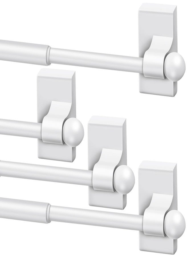 Yaocom 4 Pcs Magnetic Curtain Rods for Metal Door 28 to 48 Inch, 1/2" Multi-use Adjustable Appliance Magnetic Rod for Window Frames, Cabinets, Refrigerators, Dishwashers (White) - Image 1