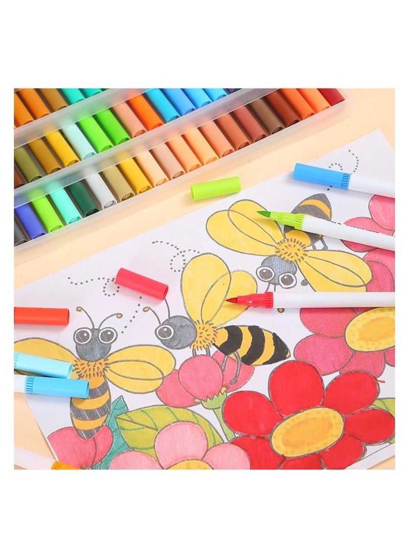 هويتك مجموعة أقلام ملونة برأس مزدوج مكونة من 48 لونًا - Image 2