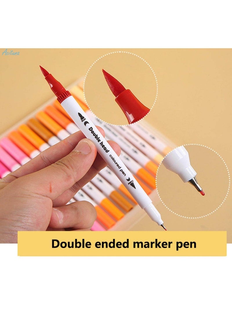 هويتك مجموعة أقلام ملونة برأس مزدوج مكونة من 48 لونًا - Image 3