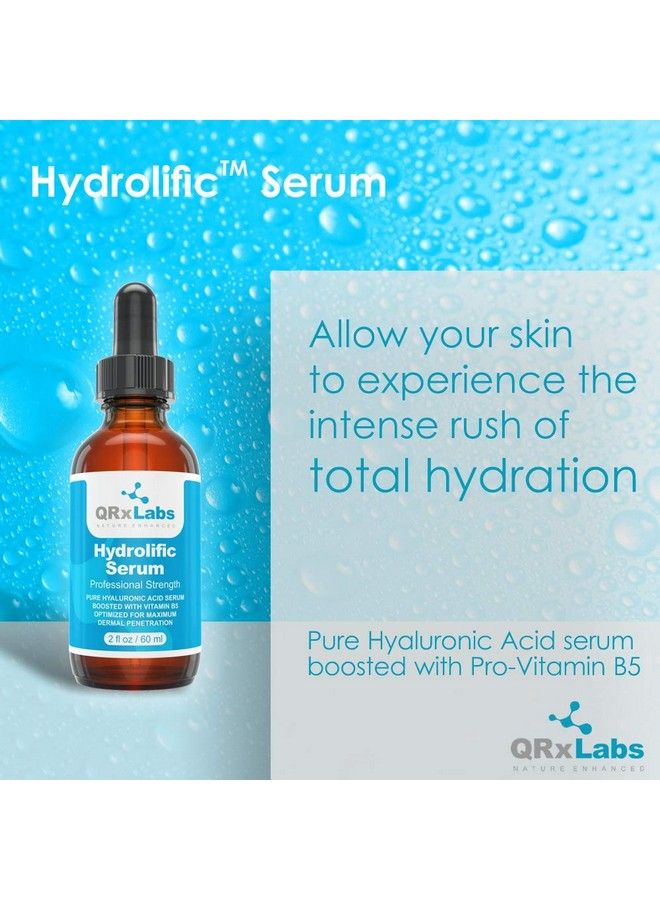QRxLabs Hydrolific Serum Ultra Pure Hyaluronic Acid Serum Boosted With Vitamin B5 (Large 2 Oz) Formulated To Maximize Dermal Penetration And Provide Longlasting Hydration Best Skin Moisturizing Serum - Image 5