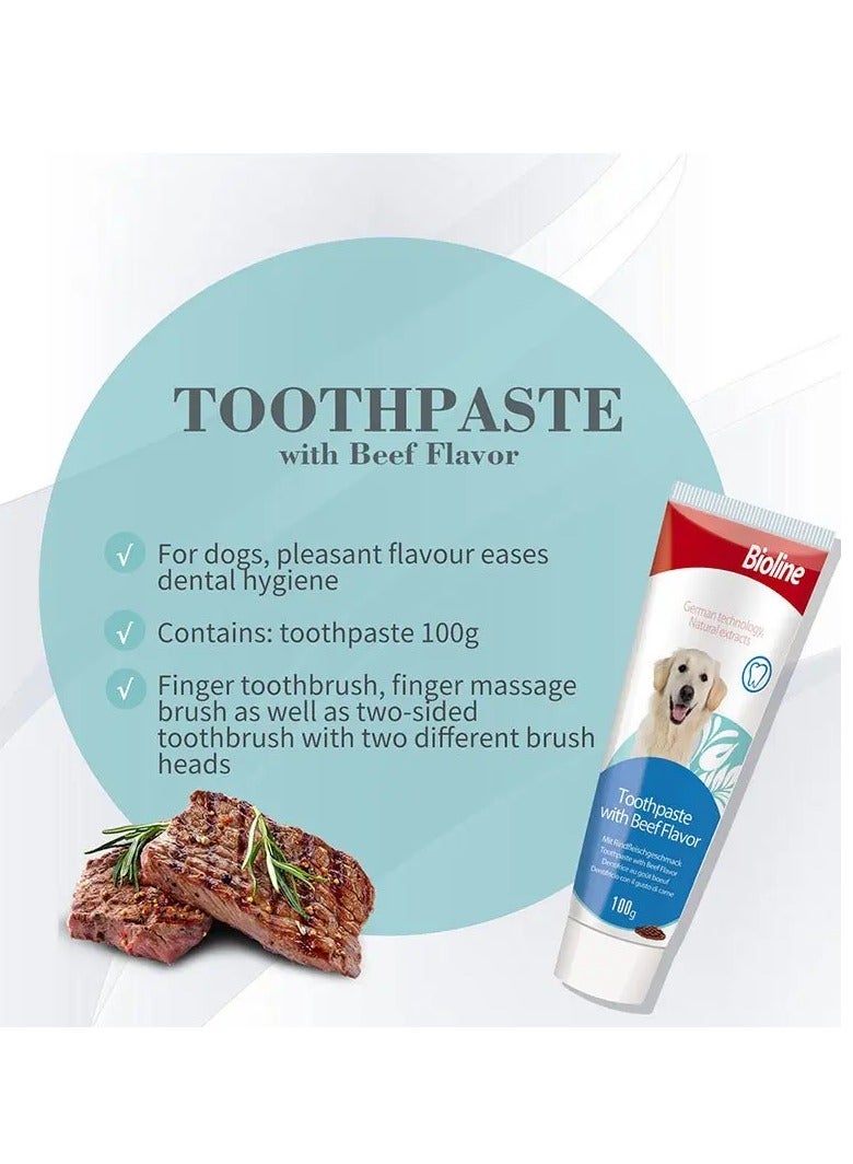 Bioline Dental Care Set, Cleans Teeth and Freshens Breath Beef Flavor -100 Gm - Image 3