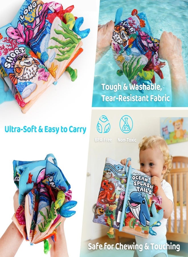 HECCEI Baby Books Toys Crinkle Books for Babies - Soft Cloth Baby Book 0-6 Months Baby Shower Newborn Gifts for Boys Girls 6-12 Months, Infant Car Seat Toys Tummy Time Sensory Book, Jungle Tails - Image 4