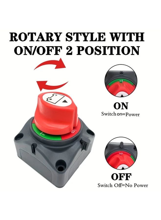 مفتاح فصل بطارية بموضعين للقوارب والسيارات والشاحنات ومركبات التخييم والمقطورات، مصنوع من مادة البولي كربونات - Image 4