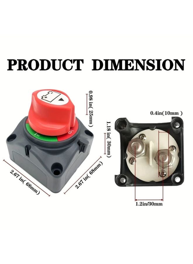 مفتاح فصل بطارية بموضعين للقوارب والسيارات والشاحنات ومركبات التخييم والمقطورات، مصنوع من مادة البولي كربونات - Image 3