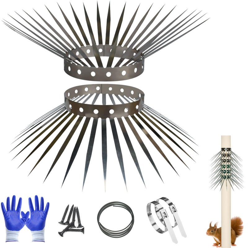 WHCDSTGJ Bird Spikes Squirrel Spikes and Squirrel Baffles Keep Raccoons Cats and Snakes Away from Gardens Fences and Climbing Bird Feeder Poles 40 inches - Image 2