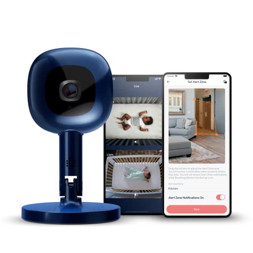 Nanit Pro Smart Baby Monitor & Flex Stand - 1080p Secure Wi-Fi Video Camera, Sensor-Free Sleep & Breathing Motion Tracker, 2-Way Audio, Sound & Motion Alerts, Night Vision, and Breathing Band - Blue - Image 1