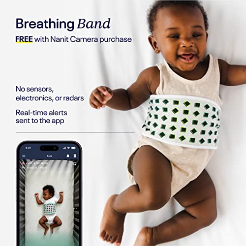 Nanit Pro Smart Baby Monitor & Flex Stand - 1080p Secure Wi-Fi Video Camera, Sensor-Free Sleep & Breathing Motion Tracker, 2-Way Audio, Sound & Motion Alerts, Night Vision, and Breathing Band - Blue - Image 4