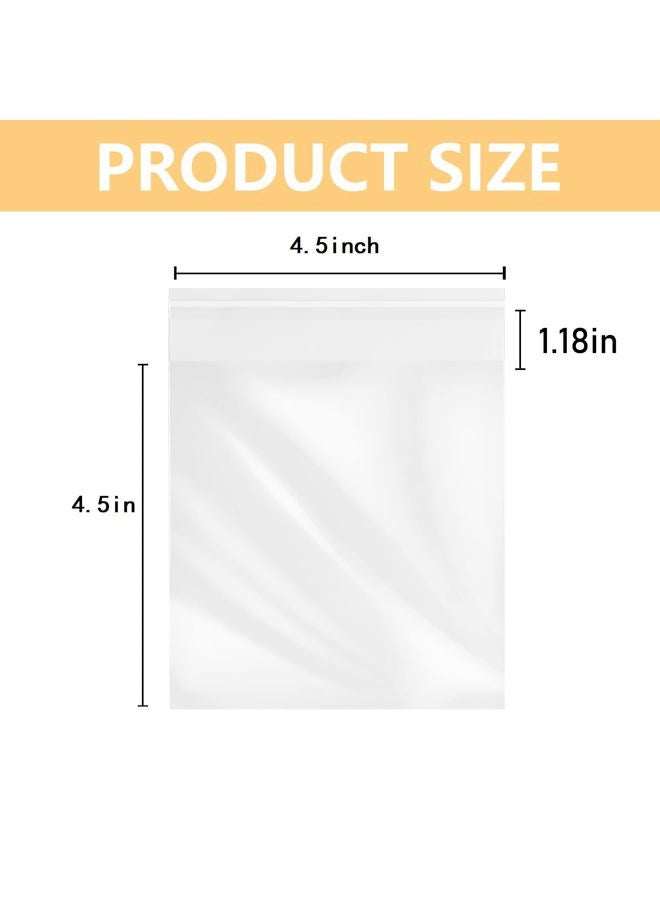 MoloTAR 200 Pcs 4.5''x 4.5'' Clear Resealable Cello/Cellophane Good for Bakery,Adhesive Treat, Candle, Soap, Cookie Poly Bags - Image 2