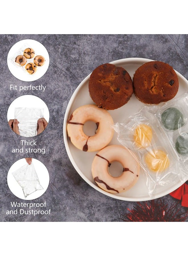 MoloTAR 200 Pcs 4.5''x 4.5'' Clear Resealable Cello/Cellophane Good for Bakery,Adhesive Treat, Candle, Soap, Cookie Poly Bags - Image 3