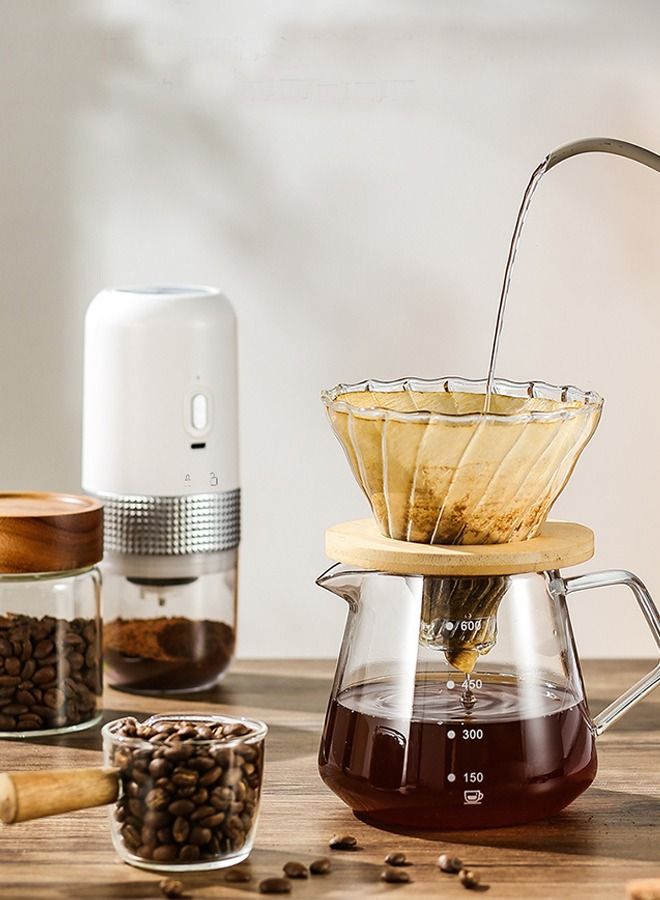 Electric Coffee Grinder with Adjustable Grind Setting for Office, Travel and Camping, White - Image 5