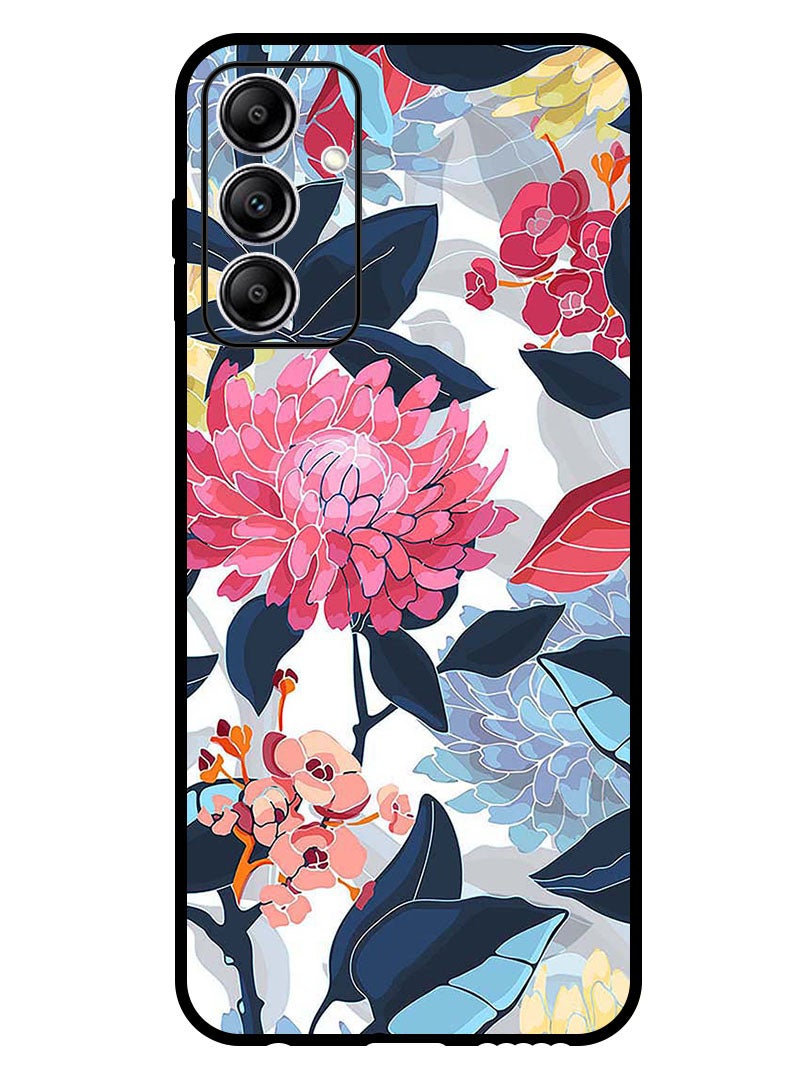 Theodor Protective Case Anti Scratch Shock Proof Bumper Cover For Samsung Galaxy A55 Pink Flowers Paint - Image 1