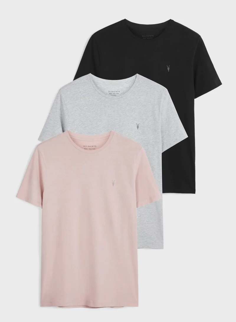 all saints 3 Pack Brace Tonic Crew Neck T-Shirt