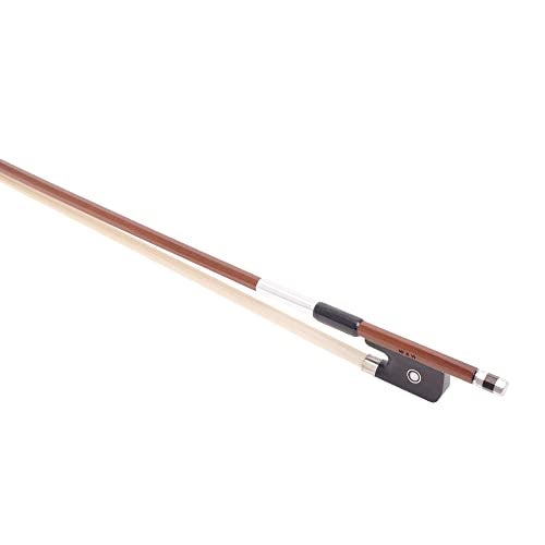 M MI & VI MI&VI AB-510 Brazilwood Viola Bow for 14"-17" Violas (Full Size) with Ebony Frog | Octagonal Silver Mount | Well Balanced | Light Weight | Mongolian Horse Hair - MIVI Music - Image 3