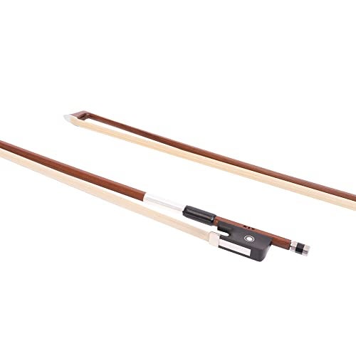M MI & VI MI&VI AB-510 Brazilwood Viola Bow for 14"-17" Violas (Full Size) with Ebony Frog | Octagonal Silver Mount | Well Balanced | Light Weight | Mongolian Horse Hair - MIVI Music - Image 1