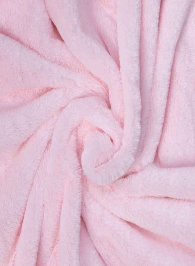 KOYOU Baby Pink Super Soft Minky Plush Reversible Double Layer 30" x 35" Baby Blanket with Dotted Backing and Silky Trim - Image 2