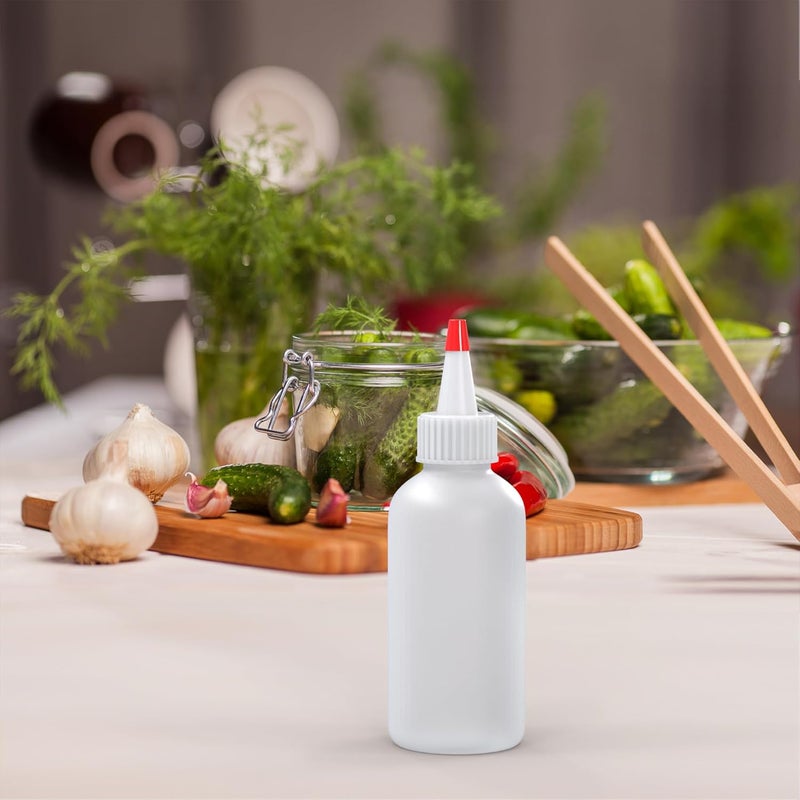 BRIGHTFROM Condiment Squeeze Bottles  4 OZ Squirt Empty Bottles Red Top Cap Leak Proof  Great for Ketchup Mustard Syrup Sauces Dressing Oil Arts and Crafts BPAFREE Plastic  Pack of 2 - Image 3