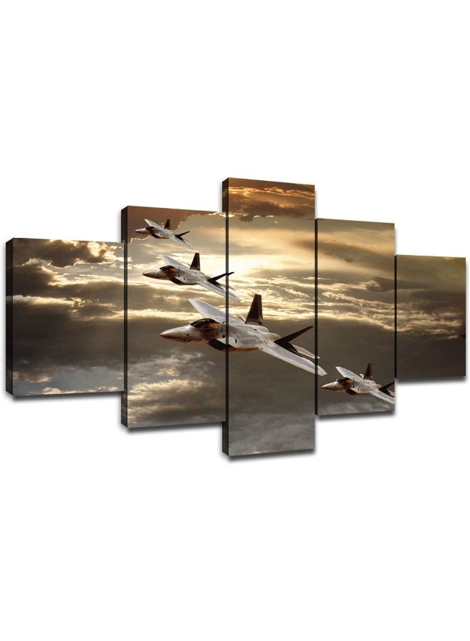 Home Trove Artbrush Tower Chicicio Aircraft Wall Art Canvas 60X32Inch Red Military Aircraft80-16  - Image 1