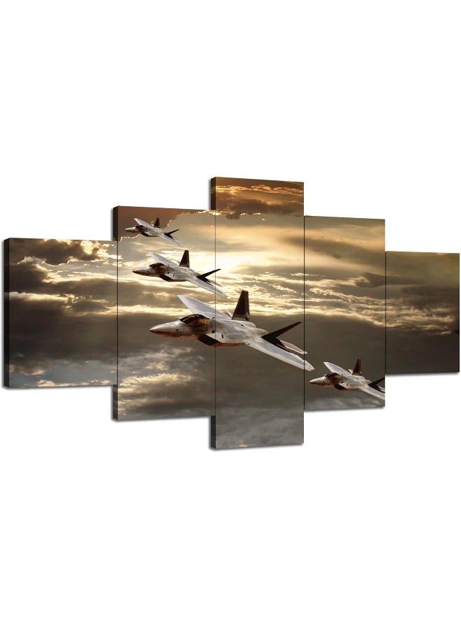 Home Trove Artbrush Tower Chicicio Aircraft Wall Art Canvas 60X32Inch Red Military Aircraft80-16  - Image 4