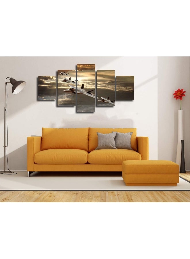 Home Trove Artbrush Tower Chicicio Aircraft Wall Art Canvas 60X32Inch Red Military Aircraft80-16  - Image 3