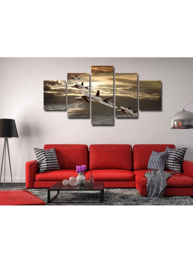 Home Trove Artbrush Tower Chicicio Aircraft Wall Art Canvas 60X32Inch Red Military Aircraft80-16  - Image 2