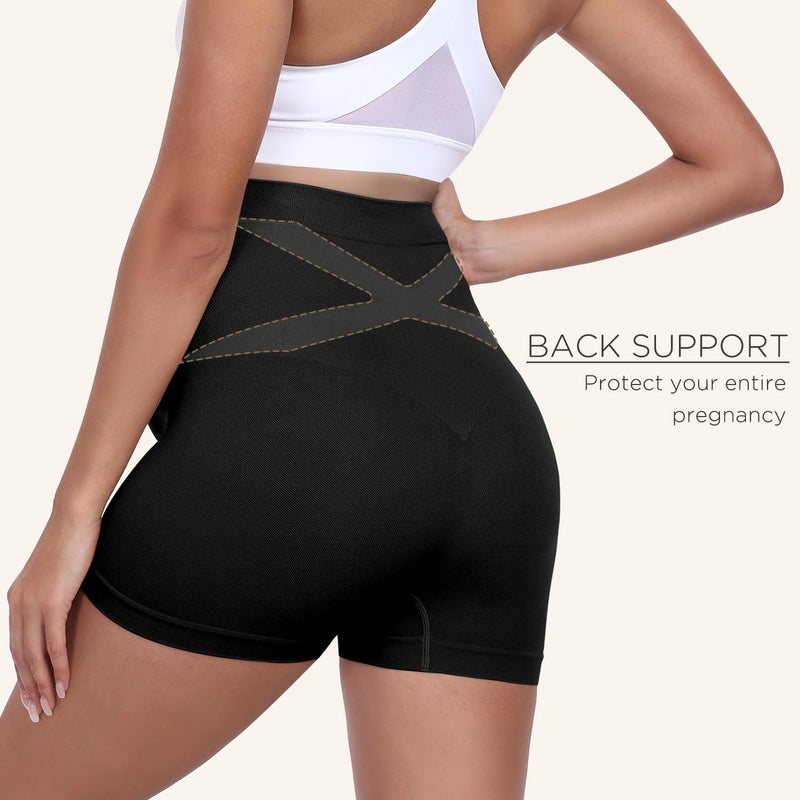 Boguish Seamless Maternity Underwear Over Belly Support Boyshorts, Pregancy Shapewear Panties for Women 4-Pack - Image 3