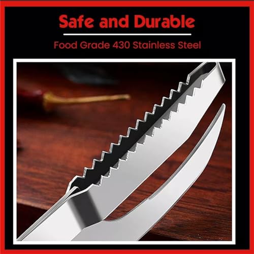 Styxon Stainless Steel 3 in 1 Fish Maw Knife, Scaler Remover with Sawtooth Easily Remove Fish Scales-Cleaning Brush Scraper Kitchen Tool (1pcs) - Image 4