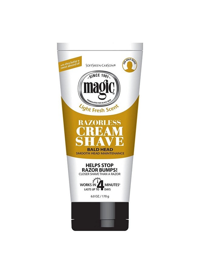 DDI - Magic Razorless Cream Shave Bald Head 6 Ounce Tube (177Ml) (6 Pack) - Image 1