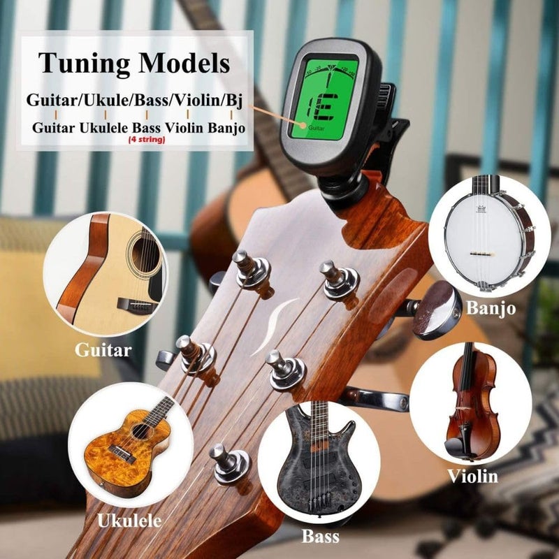 TechBlaze Digital Guitar Tuner with LCD Display – Clip-On Electronic Tuner for Acoustic & Electric Guitar, ukulele Highly Accurate & Easy to Use guitar string tuner - Image 3