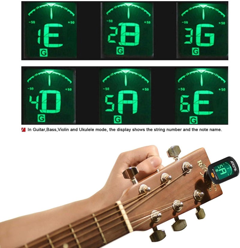 TechBlaze Digital Guitar Tuner with LCD Display – Clip-On Electronic Tuner for Acoustic & Electric Guitar, ukulele Highly Accurate & Easy to Use guitar string tuner - Image 4
